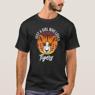 Nur ein Mädchen, das Tiger-Lieben Niedlich Tiger T-Shirt