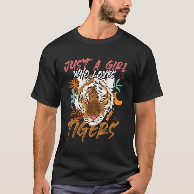 Nur ein Mädchen, das Tiger Lieben Tiger T-Shirt (Vorderseite)