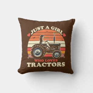 Nur ein Mädchen, das Traktoren liebt Traktor Liebh Kissen