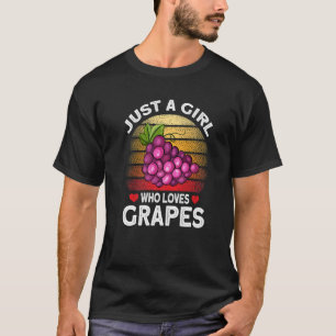 Nur ein Mädchen, das Trauben Liebe T-Shirt