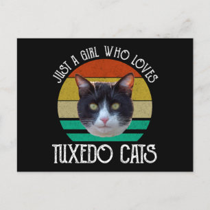 Nur ein Mädchen, das Tuxedo-Katzen liebt Postkarte