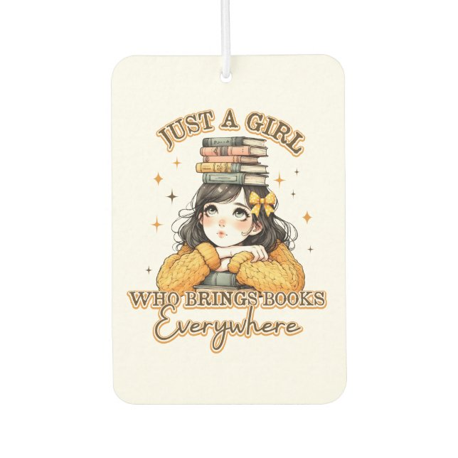 Nur ein Mädchen, das überall Bücher bringt Autolufterfrischer (Vorderseite)