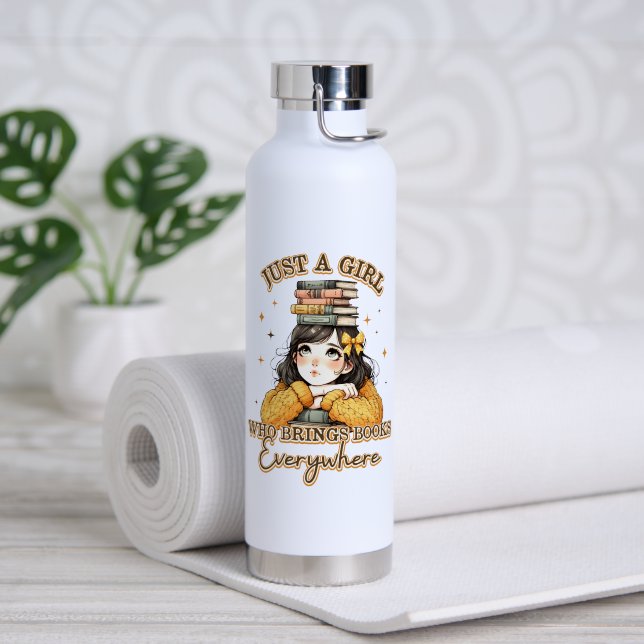 Nur ein Mädchen, das überall Bücher bringt Trinkflasche (Yoga (gedreht))