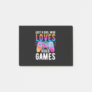 Nur ein Mädchen, das Videospiele Liebe Post-it Klebezettel