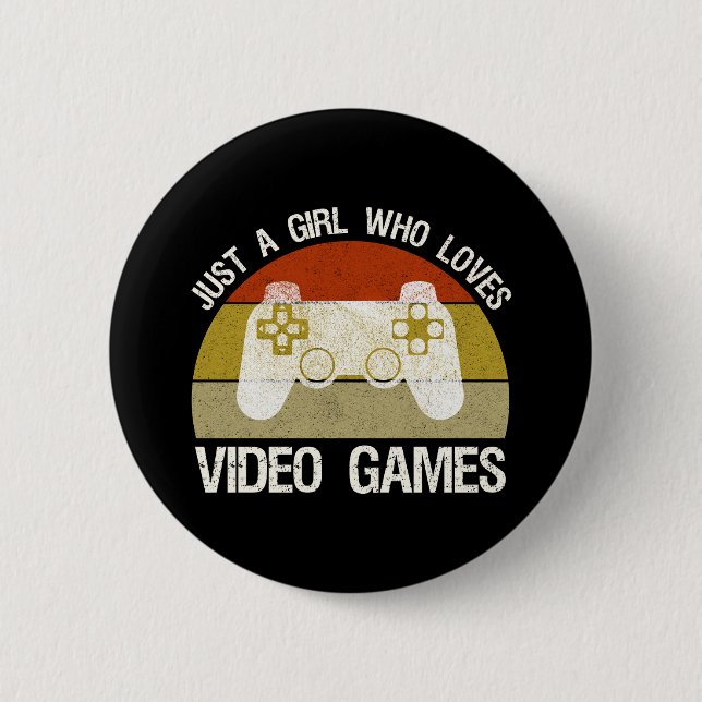 Nur ein Mädchen, das Videospiele liebt Button (Vorderseite)