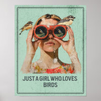 Nur ein Mädchen, das Vögel Liebe - Vogelbeobachtun