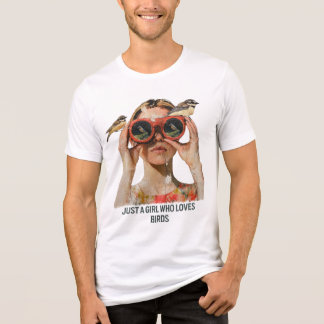 Nur ein Mädchen, das Vögel Liebe - Vogelbeobachtun Tri-Blend Shirt