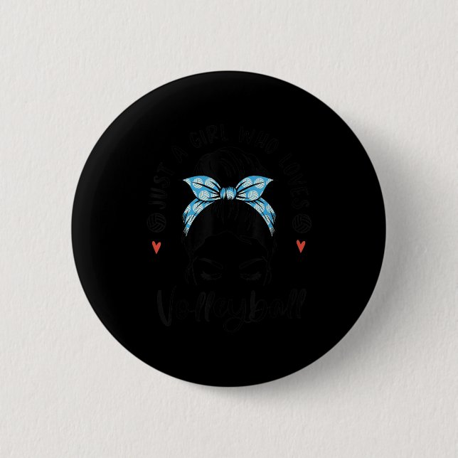 Nur ein Mädchen, das Volleyball-Geschenke für Teen Button (Vorderseite)