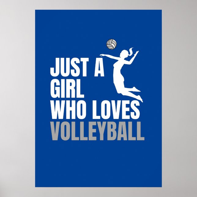 Nur ein Mädchen, das Volleyball Liebe Athlete Poster (Vorne)
