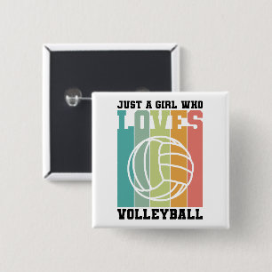Nur ein Mädchen, das Volleyball Liebe Button