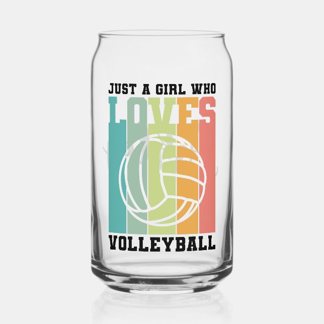 Nur ein Mädchen, das Volleyball Liebe Dosenglas (Vorderseite)
