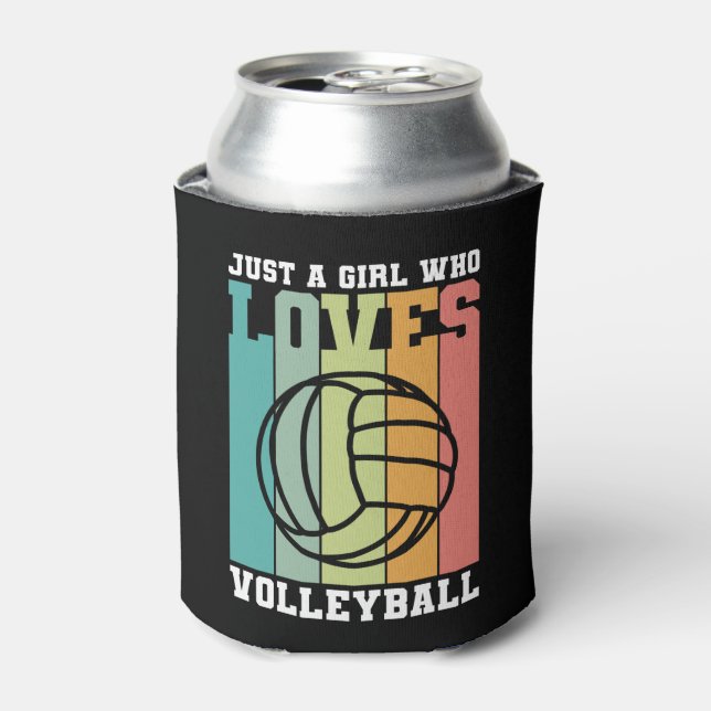 Nur ein Mädchen, das Volleyball Liebe Dosenkühler (Kanne Vorderseite)