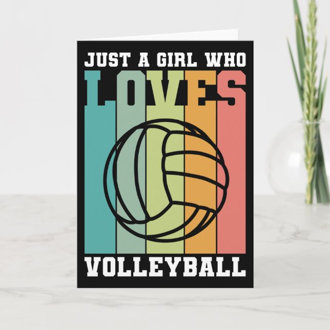 Nur ein Mädchen, das Volleyball Liebe Karte (Vorderseite)