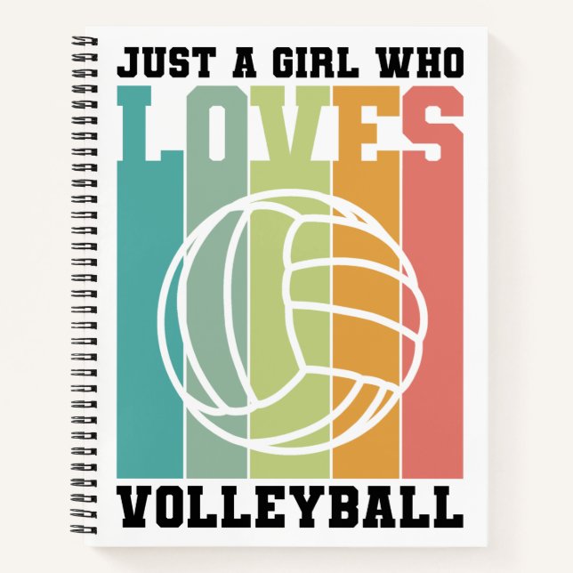 Nur ein Mädchen, das Volleyball Liebe Notizbuch (Vorderseite)