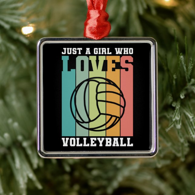 Nur ein Mädchen, das Volleyball Liebe Ornament Aus Metall (Baum)