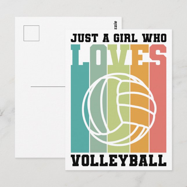 Nur ein Mädchen, das Volleyball Liebe Postkarte (Vorne/Hinten)