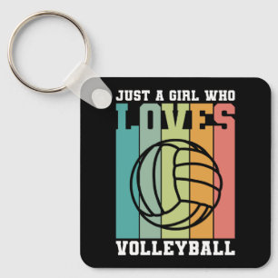 Nur ein Mädchen, das Volleyball Liebe Schlüsselanhänger