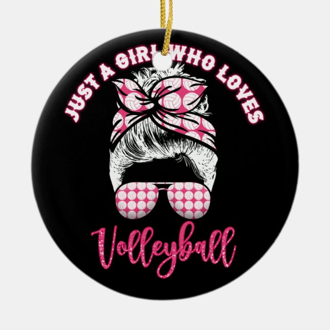 Nur ein Mädchen, das Volleyballmädchen Liebe Keramik Ornament (Vorne)