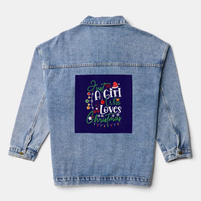 Nur ein Mädchen, das Weihnachten-64714 Lieben Jeansjacke (Rückseite)