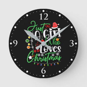 Nur ein Mädchen, das Weihnachten-64714 Lieben Runde Wanduhr