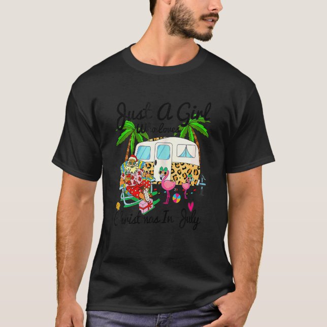 Nur ein Mädchen, das Weihnachten im Juli Camping L T-Shirt (Vorderseite)
