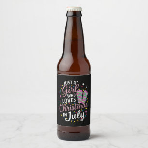 Nur ein Mädchen, das Weihnachten im Juli-Sommer li Bierflaschenetikett