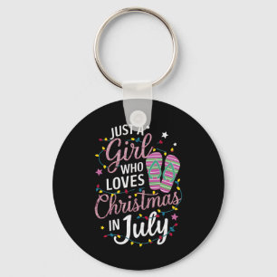 Nur ein Mädchen, das Weihnachten im Juli-Sommer li Schlüsselanhänger