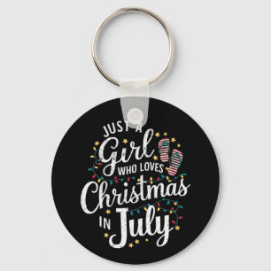 Nur ein Mädchen, das Weihnachten im Juli-Sommer li Schlüsselanhänger