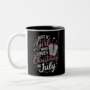 Nur ein Mädchen, das Weihnachten im Juli-Sommer li Zweifarbige Tasse