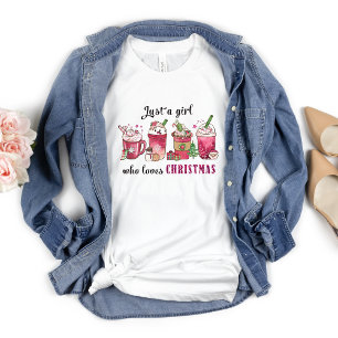 Nur ein Mädchen, das Weihnachten Kaffee Spaß Trend T-Shirt