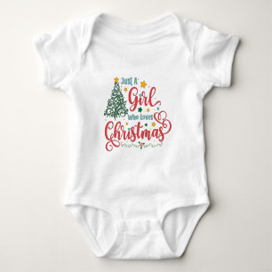 Nur ein Mädchen, das Weihnachten Lieben Baby Strampler