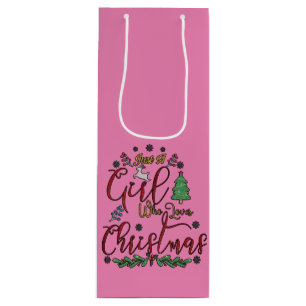 Nur ein Mädchen, das Weihnachten Lieben Geschenktüte Für Weinflaschen