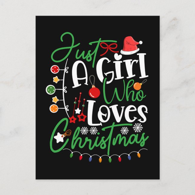 Nur ein Mädchen, das Weihnachten Lieben Postkarte (Vorderseite)