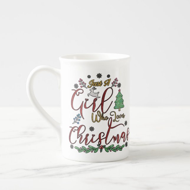 Nur ein Mädchen, das Weihnachten Lieben Prozellantasse (Links)