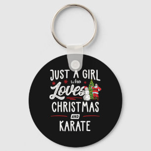 Nur ein Mädchen, das Weihnachten und Karate Gesche Schlüsselanhänger