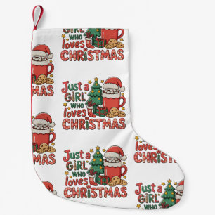 Nur ein Mädchen, das Weihnachten Urlaub Winter lie Kleiner Weihnachtsstrumpf