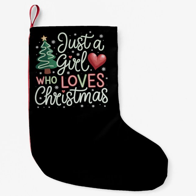 Nur ein Mädchen, das Weihnachten Weihnachten Weihn Kleiner Weihnachtsstrumpf (Vorderseite)