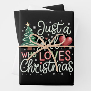 Nur ein Mädchen, das Weihnachten Xmas Liebhaber Wi Geschenkpapier Set