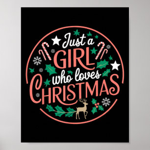 Nur ein Mädchen, das Weihnachts-Candy-Cane-Xmas-Pa Poster
