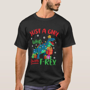 Nur ein Mädchen, das Weihnachts-Lights Dinos zu Li T-Shirt