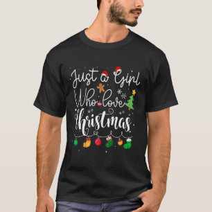 Nur ein Mädchen, das Weihnachtsbaum Rote Weihnacht T-Shirt