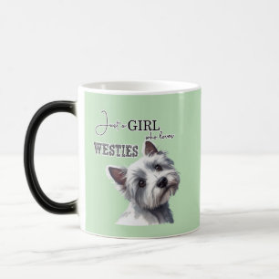 Nur ein Mädchen, das Westies liebt Süße Westie-Kun Verwandlungstasse
