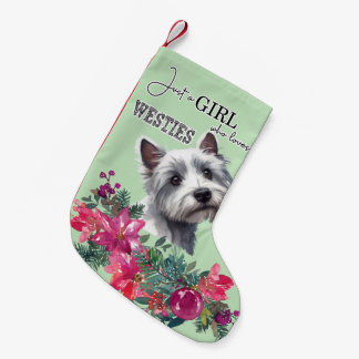 Nur ein Mädchen, das Westies Niedlich Westie Art L Kleiner Weihnachtsstrumpf