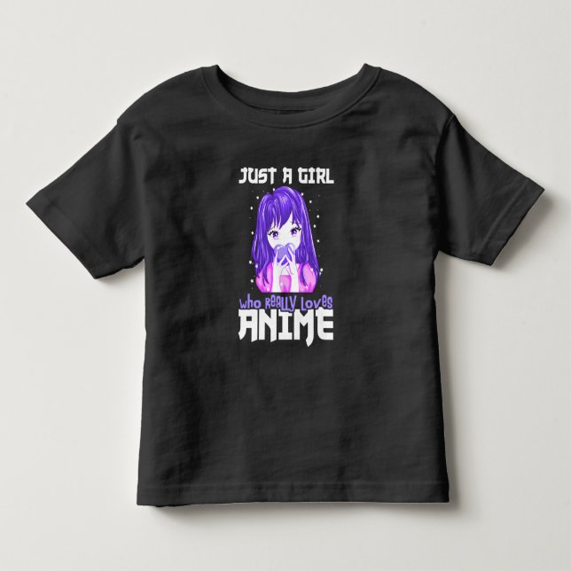 Nur ein Mädchen, das wirklich Anime im Lila Liebe Kleinkind T-shirt (Vorderseite)