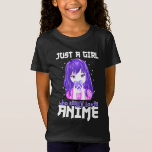 Nur ein Mädchen, das wirklich Anime im Lila Liebe T-Shirt