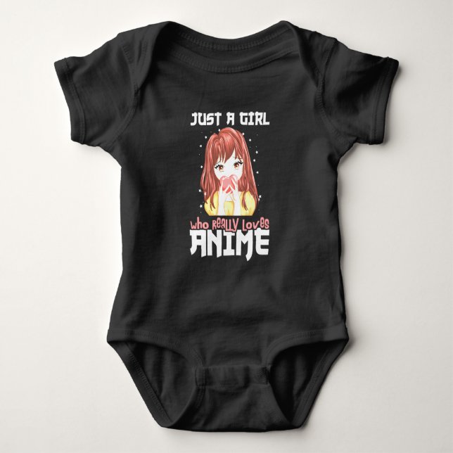 Nur ein Mädchen, das wirklich Anime Liebe Baby Strampler (Vorderseite)