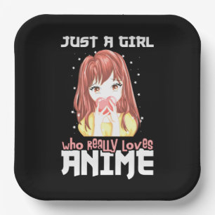 Nur ein Mädchen, das wirklich Anime Liebe Pappteller