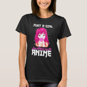 Nur ein Mädchen, das wirklich Anime Liebe T-Shirt