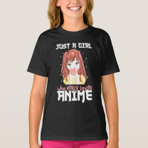 Nur ein Mädchen, das wirklich Anime Liebe T-Shirt