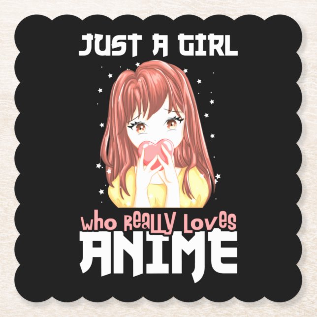 Nur ein Mädchen, das wirklich Anime Liebe Untersetzer (Vorderseite)